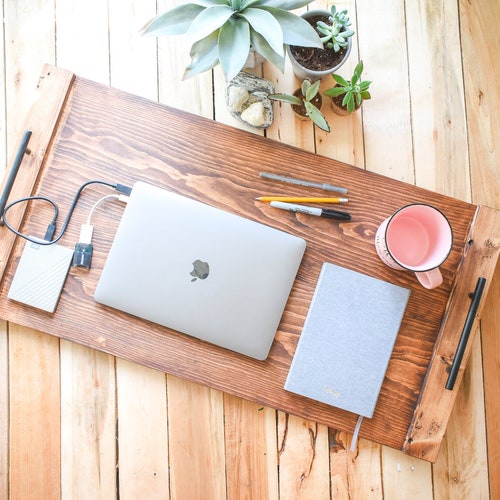 Large Wood Lap Desk Laptop Tray Table With Handles for Sofa Etsy