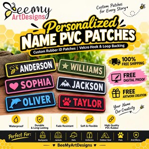 Gepersonaliseerde PVC-naampatches, rubberen ID-patches op maat, klittenbandsluiting, 2D/3D PVC-patches, strijkpatches, naaipatches, gratis verzending