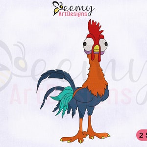 Moana Heihei Machine Embroidery Design, Heihei Embroidery Designs, Cute Heihei Embroidery Designs, 2 Sizes Machine Embroidery Designs