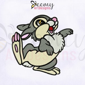 Thumping Foot Thumper Embroidery Design, 4x4 Hoop Bambi Movie Embroidery Design, Thumper Embroidery Design, Rabbit Machine Embroidery Design