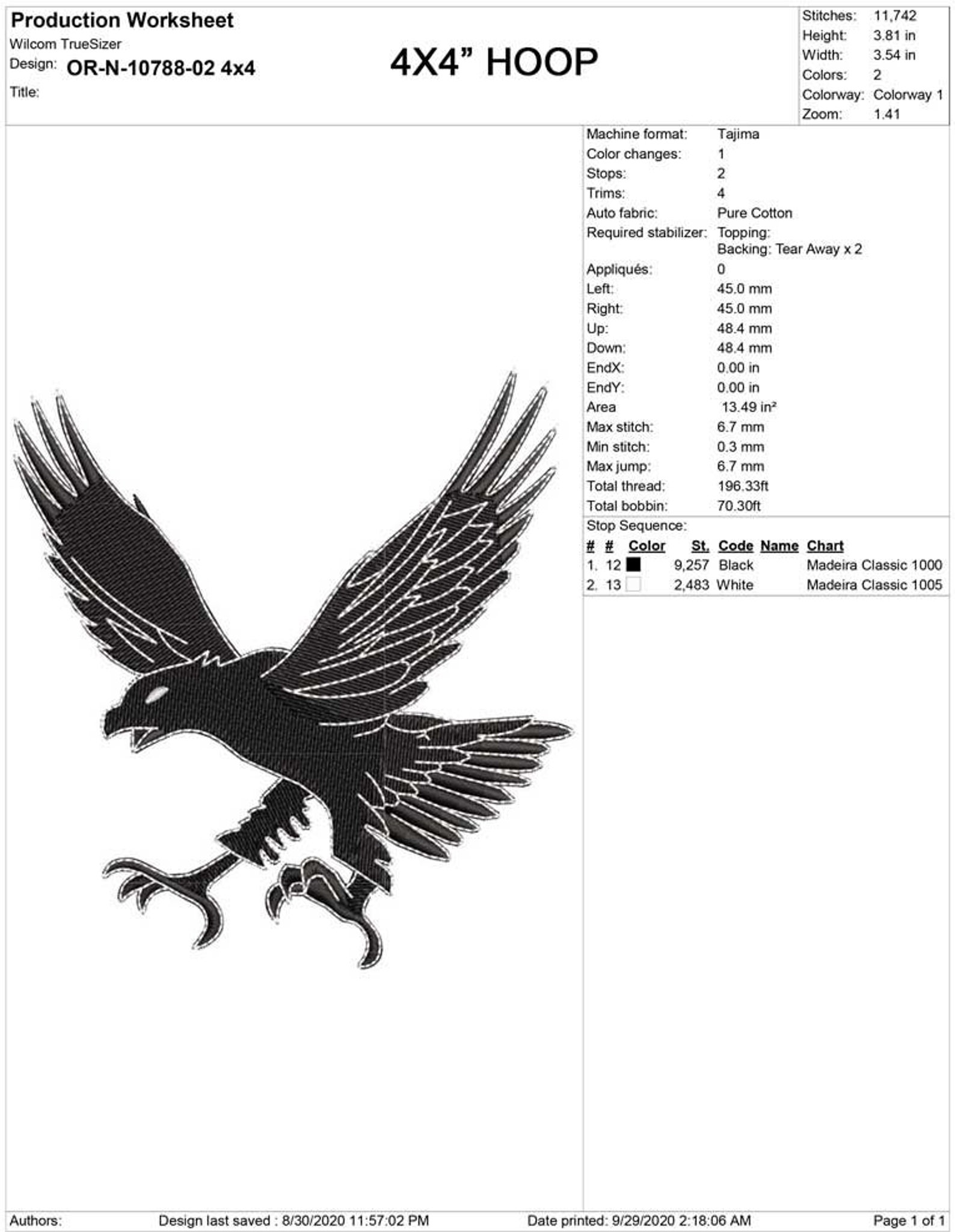 Eagle landing machine jessecmault design 4x4  5x7 hoop black  etsy