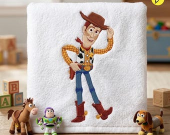 Diseño de bordado del Sheriff Woody de Toy Story, Diseño de bordado de Toy Story, Diseños de bordado del Sheriff Woody, Diseños de bordado a máquina en 2 tamaños