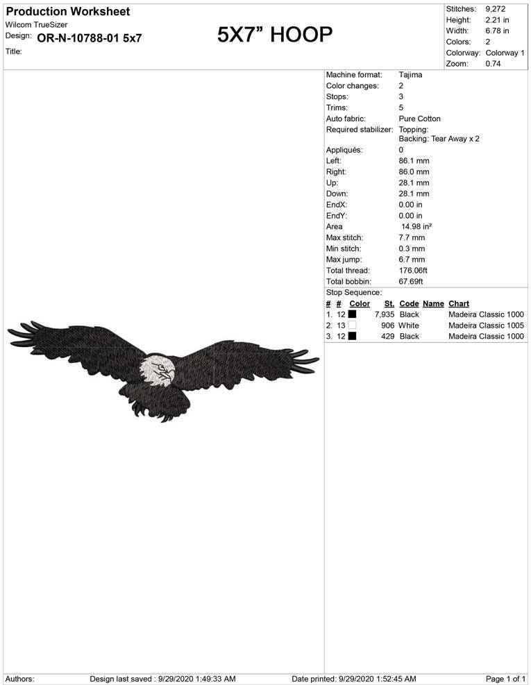 Bald Eagle Machine Embroidery Design 4x4 and 5x7 Hoop Etsy