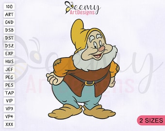 Happy Dwarf Machine Embroidery Design | 4x4 And 5x7 Hoop | Happy Dwarf Embroidery Design | Snow White and Seven Dwarf Embroidery Design