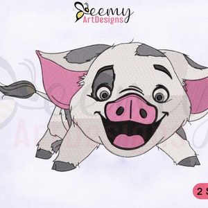 Moana&#39;s Pet Pua Machine Embroidery Design, Pua Embroidery Design, Pig Embroidery Design, Moana Embroidery Designs, 2 Sizes Embroidery Design