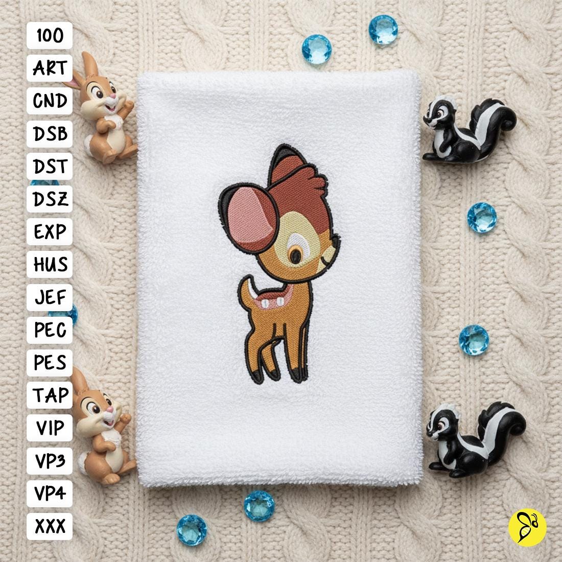 Little Prince Bambi Embroidery Design, 4x4 and 5x7 Hoop, Bambi
