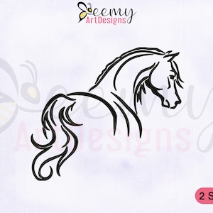 Horse Outline Machine Embroidery Design, 4x4 And 5x7 Hoop, Embroidery Designs, Horse Outline Embroidery Design, Silhouette Embroidery Design