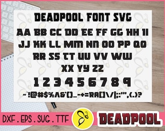 Deadpool Font SVG Cut Files Bundle, Deadpool Font Png, Eps Vector Art, Deadpool Letter, Deadpool Clipart Font Bundle, Deadpool TTF Font File