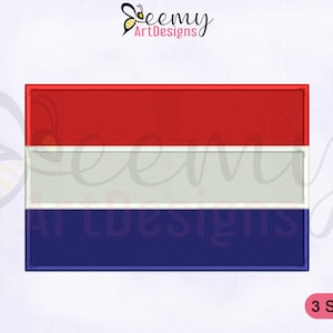 Netherlands Flag Machine Embroidery Design | 2.5x2.5 Cap Design | 4x4 Hoop | 5x7 Hoop | Netherlands Flag Embroidery Design | Flag EMB Design