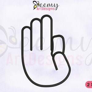 Disegno per ricamo con segno dell&#39;alfabeto F / Disegno EMB per telaio 4x4 e 5x7 / Disegni per ricamo con segno F / Disegno per ricamo con segno della mano F / Disegni EMB per segno