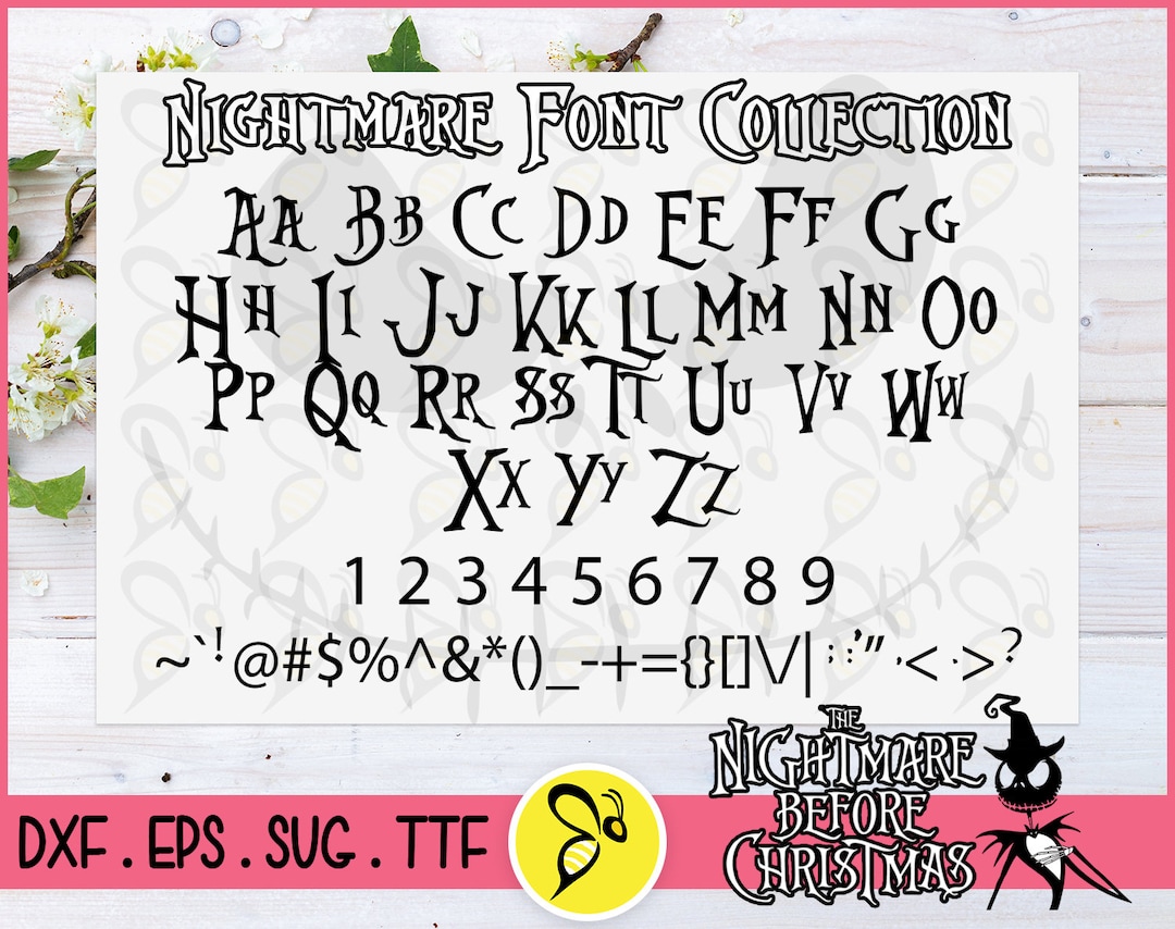 The Nightmare Before Christmas Font SVG, Png, Jpg, TNBC Vector Alphabet