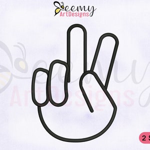 Disegno per ricamo a macchina con segno dell&#39;alfabeto K / Design EMB per telaio 4x4 e 5x7 / Disegno per ricamo con alfabeto per sordi K / Disegno per ricamo con segno della mano K