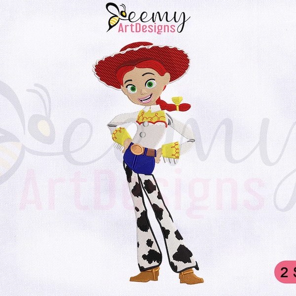 Jessie Toy Story-machineborduurontwerp, Toy Story-borduurontwerpen, Jessie-borduurontwerpen, machineborduurontwerpen in 2 maten