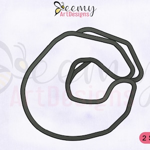 Disegno ricamo macchina segno alfabeto O / Disegni EMB cerchio 4x4 e 5x7 / Disegno ricamo linguaggio dei segni O / Disegno ricamo segno mano O