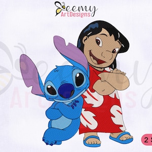 Gun Lilo And Stitch Filled Embroidery Design 1 - Instant Download