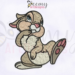 Miss Bunny Thumper Machine Embroidery Design | 4x4 Hoop EMB Design | Miss Bunny Embroidery Design | Easter Miss Bunny Embroidery Design