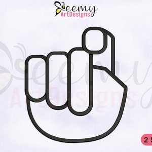 Alphabet Hand Sign X Embroidery Design | 4x4 & 5x7 Hoop EMB Designs | Deaf Hand Sign X Embroidery Design | Alphabet Sign X Embroidery Design