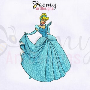 Princess Cinderella Embroidery Design, 4x4 Hoop, Princess Embroidery Design, Cinderella Machine Embroidery Design, Cinderella Embroidery