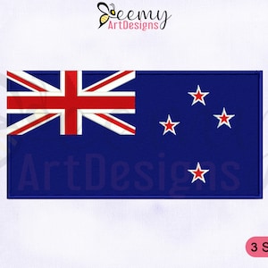 New Zealand Flag Machine Embroidery Design | 2.5x2.5 Cap Design | 4x4 Hoop | 5x7 Hoop | New Zealand Flag Embroidery Design | Flag EMB Design