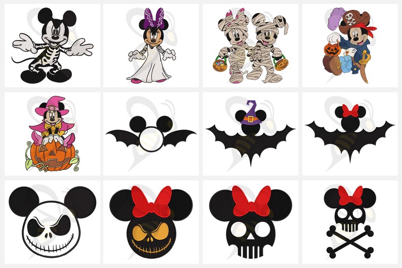Disney Halloween Embroidery Designs Bundle 4x4 and 5x7 Hoop Etsy