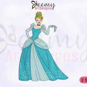 Princess Cinderella Machine Embroidery Design, 4x4 and 5x7 Hoop EMB, Princess Cinderella Embroidery Design, Princess Embroidery Designs