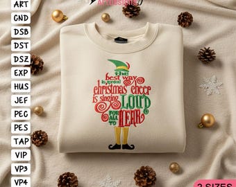 The Best Way to Spread Christmas Cheer Embroidery Design, 4x4 and 5x7 Hoop, Christmas Embroidery Designs, Elf Legs Machine Embroidery Design