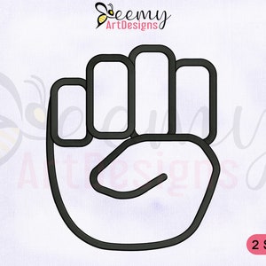Alphabet Sign E Machine Embroidery Design | 4x4 & 5x7 Hoop EMB Designs | Deaf And Dumb Sign E Embroidery Design | Sign Language E EMB Design