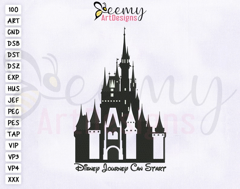Disney castle machine embroidery design 4x4 and 5x7 hoop  etsy Disney castle machine embroidery design 4x4 and 5x7 hoop  etsy