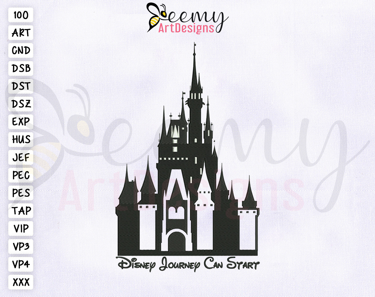 Disney Castle Machine Embroidery Design 4x4 and 5x7 Hoop Etsy Ireland