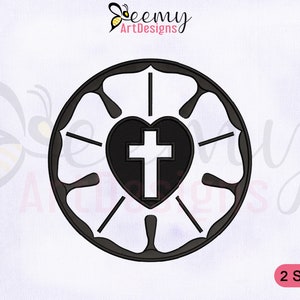 Luther Rose Symbol Machine Embroidery Design | 4x4 And 5x7 Hoop Embroidery | Luther Symbol Embroidery Design | Religious Embroidery Designs