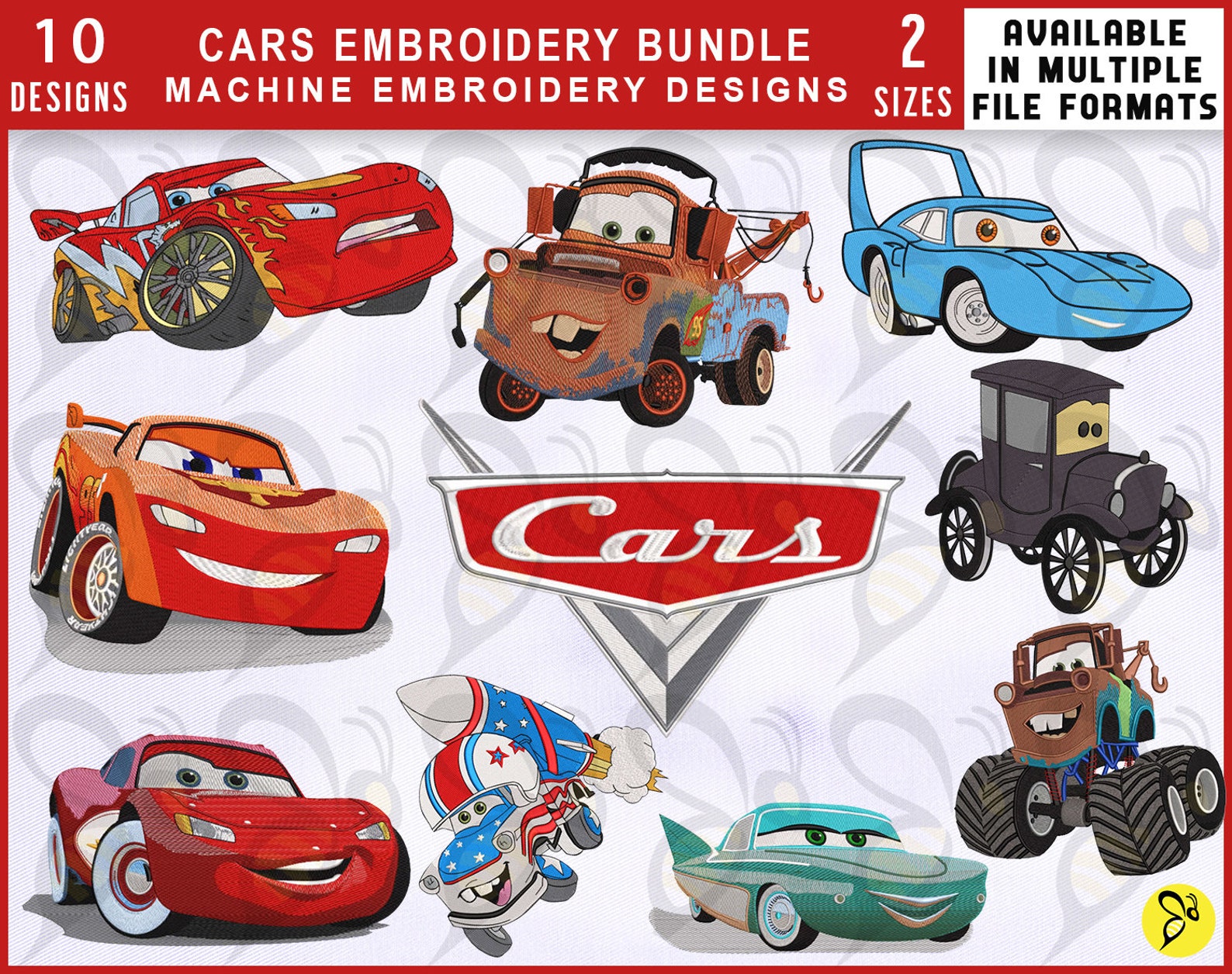 Embroidered Cars Tee & Corduroy Pant Set