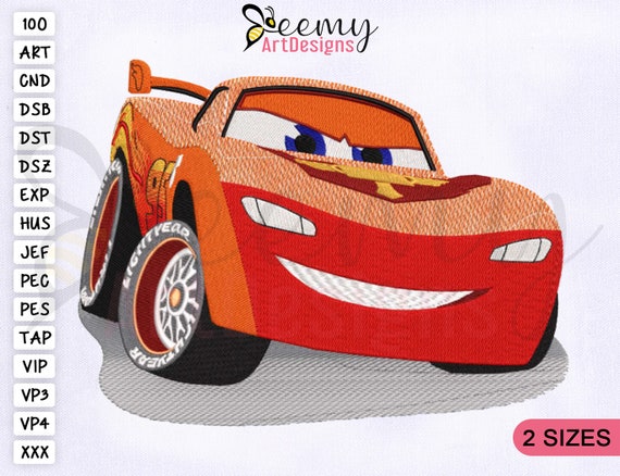 Lightning McQueen Maschinenstickerei Design, McQueen Stickmuster  Stickmuster, McQueen Auto Stickmuster Stickmuster, 2 Größen  Maschinenstickmuster -  Österreich