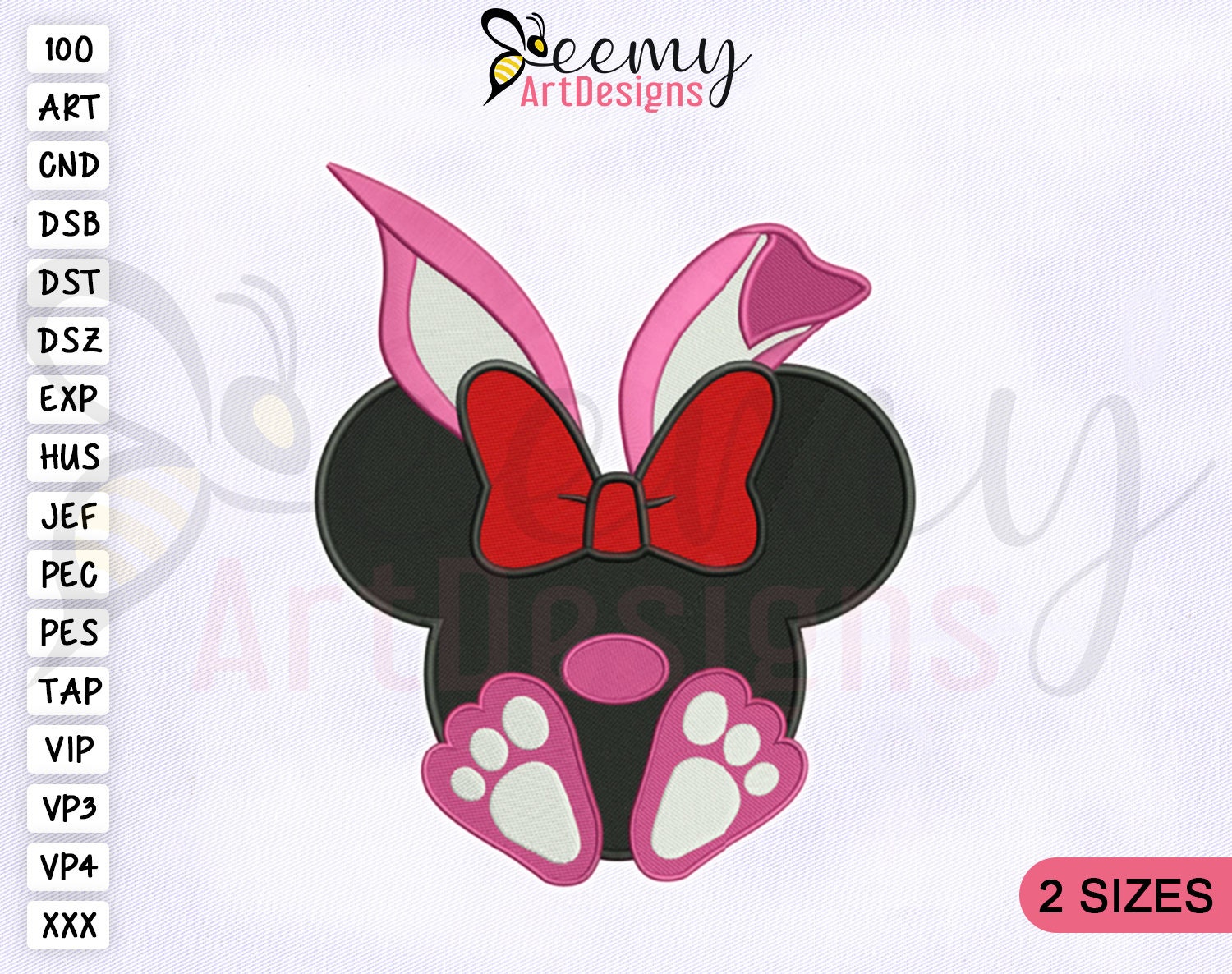 Disney Minnie Mouse Bow Head Face Applique Red Iron on Hot Fix