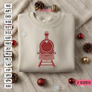 Polar Express Monogram Train Embroidery Design, 4x4 5x7 Hoop (Instant Download)