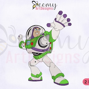 Buzz Lightyear Toy Story Coloring Embroidery Design, Toy Story Embroidery Design, Buzz Lightyear Embroidery, 2 Sizes Embroidery Designs