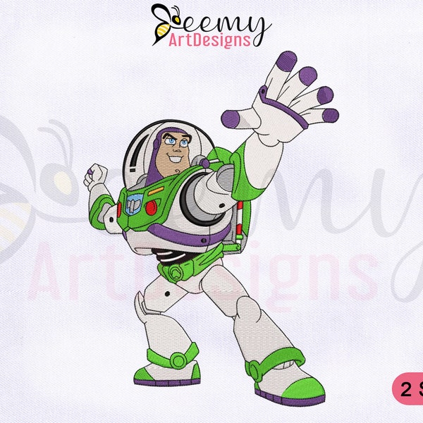 Buzz Lightyear Toy Story Coloring Embroidery Design, Toy Story Embroidery Design, Buzz Lightyear Embroidery, 2 Sizes Embroidery Designs