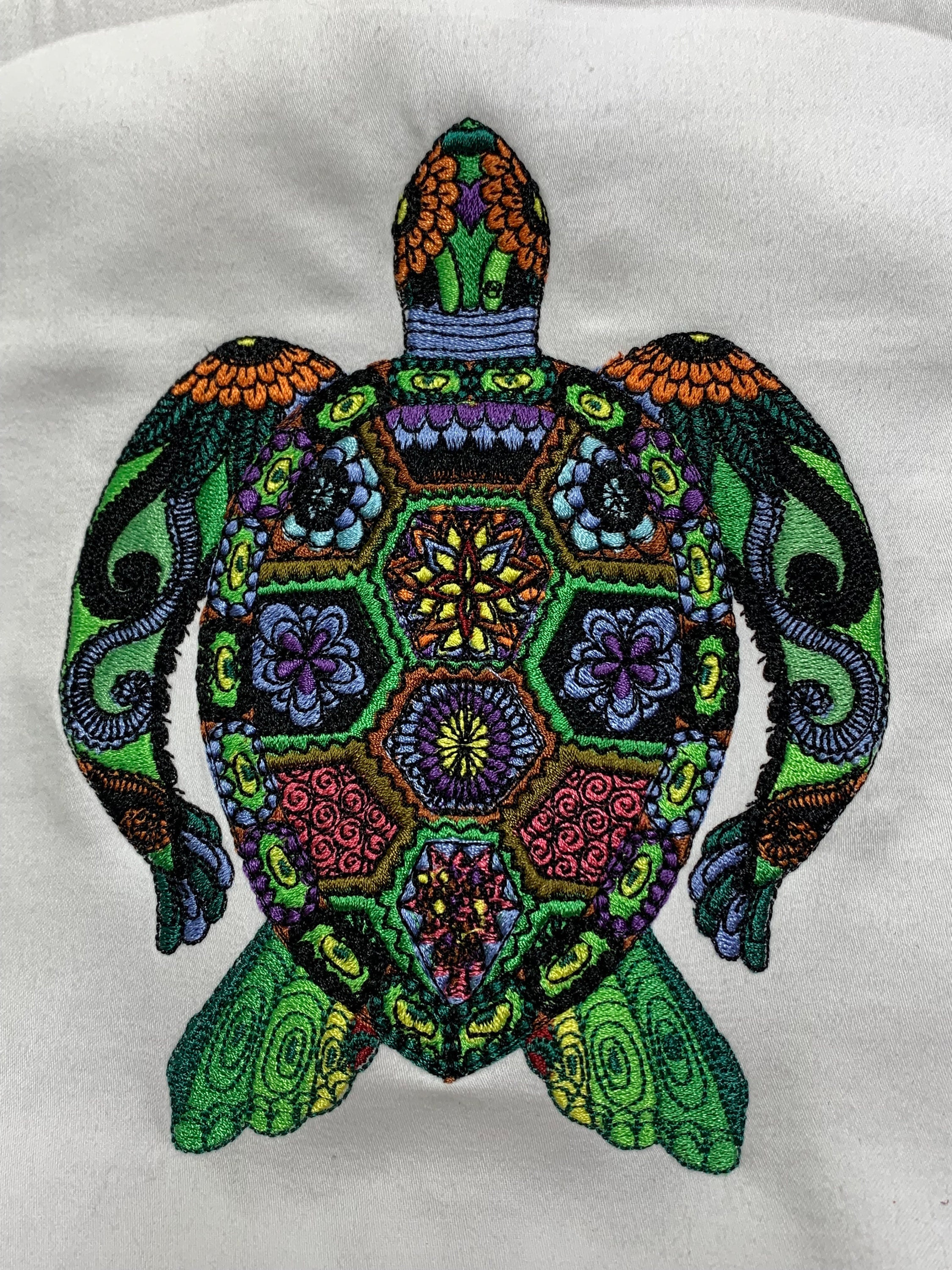 Colorful Turtle Machine Embroidery Design, 4x4 and 5x7 Hoop, Turtle ...