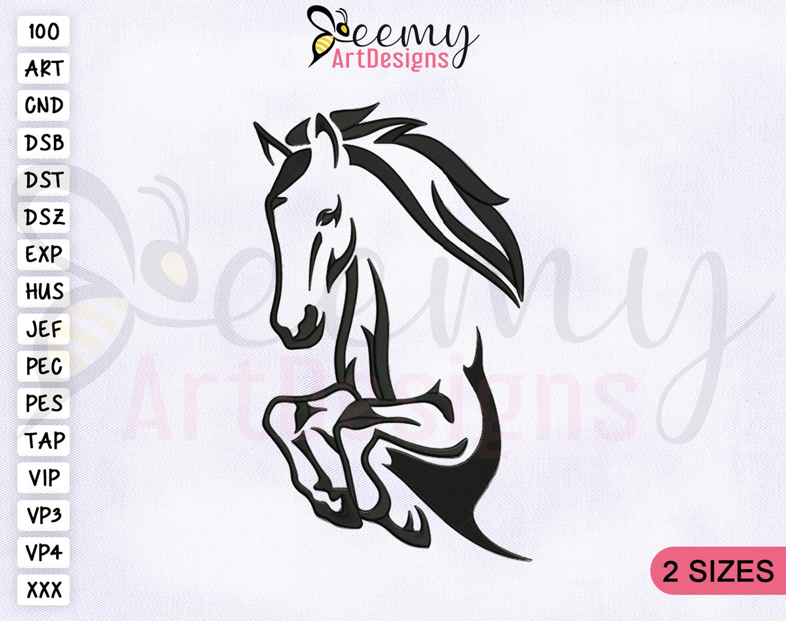 Outline Jumping Horse Embroidery Design 4x4 & 5x7 Hoop Horse Etsy
