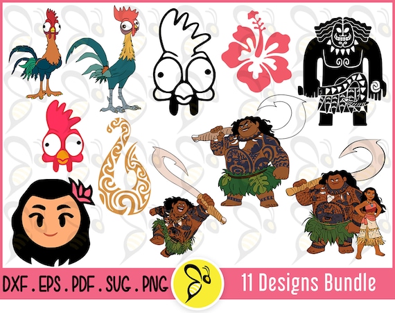 Moana Svg Vector Design Bundle Baby Moana Vector Design Etsy