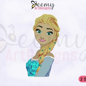Princess Elsa Frozen Embroidery Design, 4x4 And 5x7 Hoop Embroidery, Princess Elsa Embroidery Design, Frozen Elsa Machine Embroidery Design