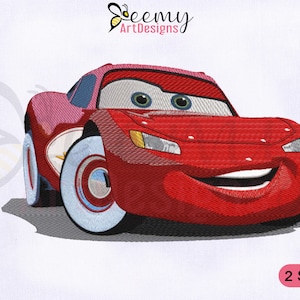 Disegno per ricamo a macchina dell'auto McQueen, Disegni per ricamo di auto, Disegno per ricamo a macchina dell'auto, Disegni per ricamo a macchina dell'auto rossa in 2 misure