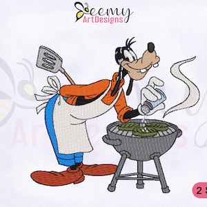 Goofy Chef Machine Embroidery Design | 2 Sizes Embroidery Designs | Goofy Chef Embroidery | Goofy Embroidery Design