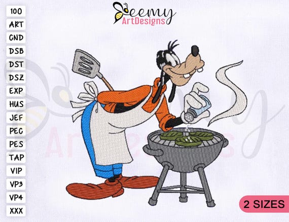 Goofy Chef Embroidery Design | Cartoon Grill (digital Download) - Etsy