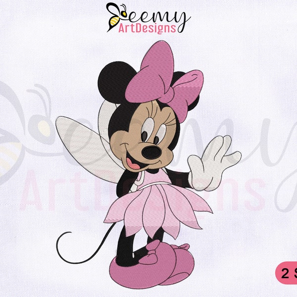 Minnie Mouse Fairy Machine Embroidery Design, Minnie Fairy Embroidery Designs, Minnie Embroidery Designs, 2 Sizes Machine Embroidery Designs