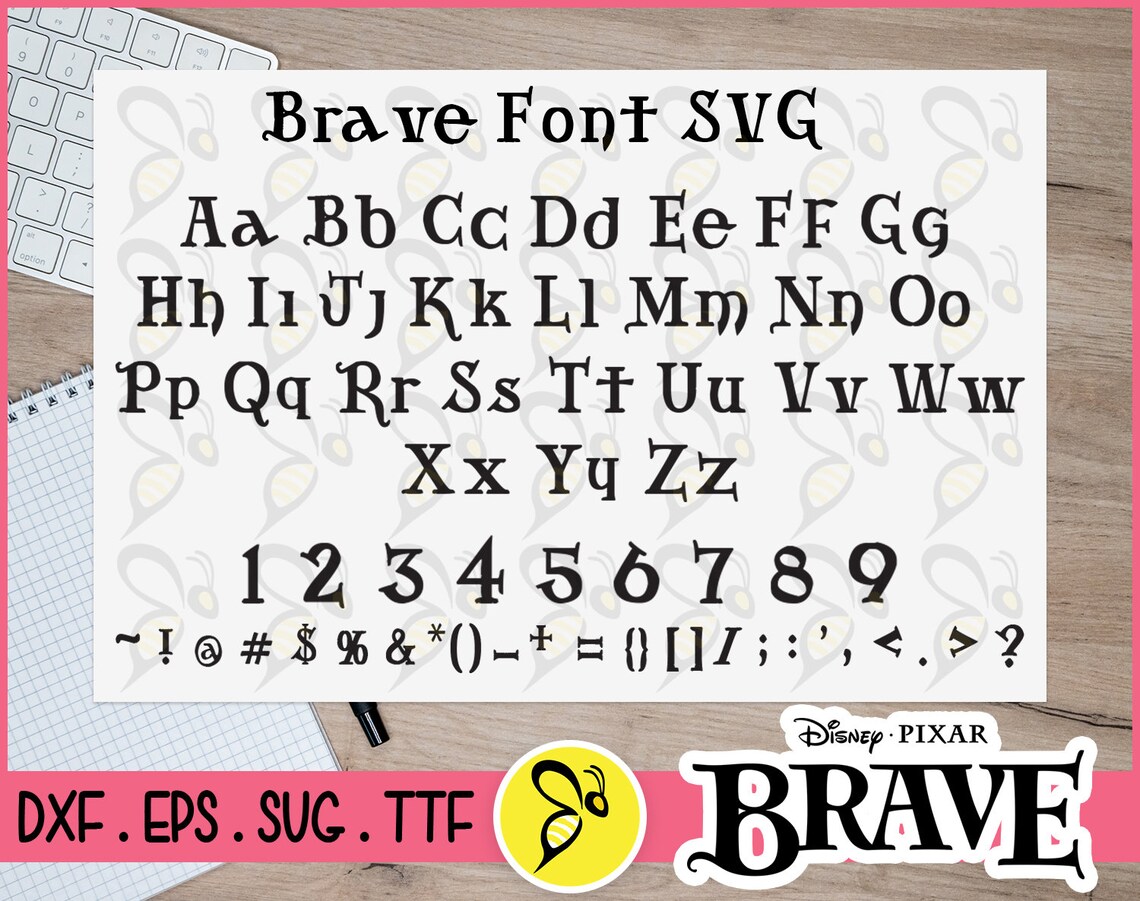 Brave Font SVG Printable Cut File Dxf Eps TTF Font Alphabet - Etsy Israel