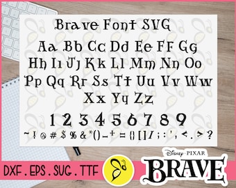 Brave Font SVG Printable Cut File, Dxf, Eps TTF Font, Alphabet Font, Font Svg, Font File for Silhouette Cameo or Cricut