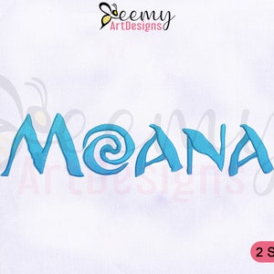 Moana Logo Embroidery Design, 4x4 and 5x7 Hoop EMB, Moana Logo Machine Embroidery Design, Movie Moana Logo Embroidery Designs