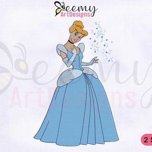 Princess Cinderella Embroidery Design, Princess Embroidery Designs, Magical Cinderella Embroidery Design, 2 Sizes Machine Embroidery Designs