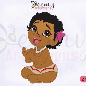 Sitting Baby Moana Embroidery Design, Moana Embroidery Designs, Baby Moana Machine Embroidery Designs, 2 Sizes Machine Embroidery Designs