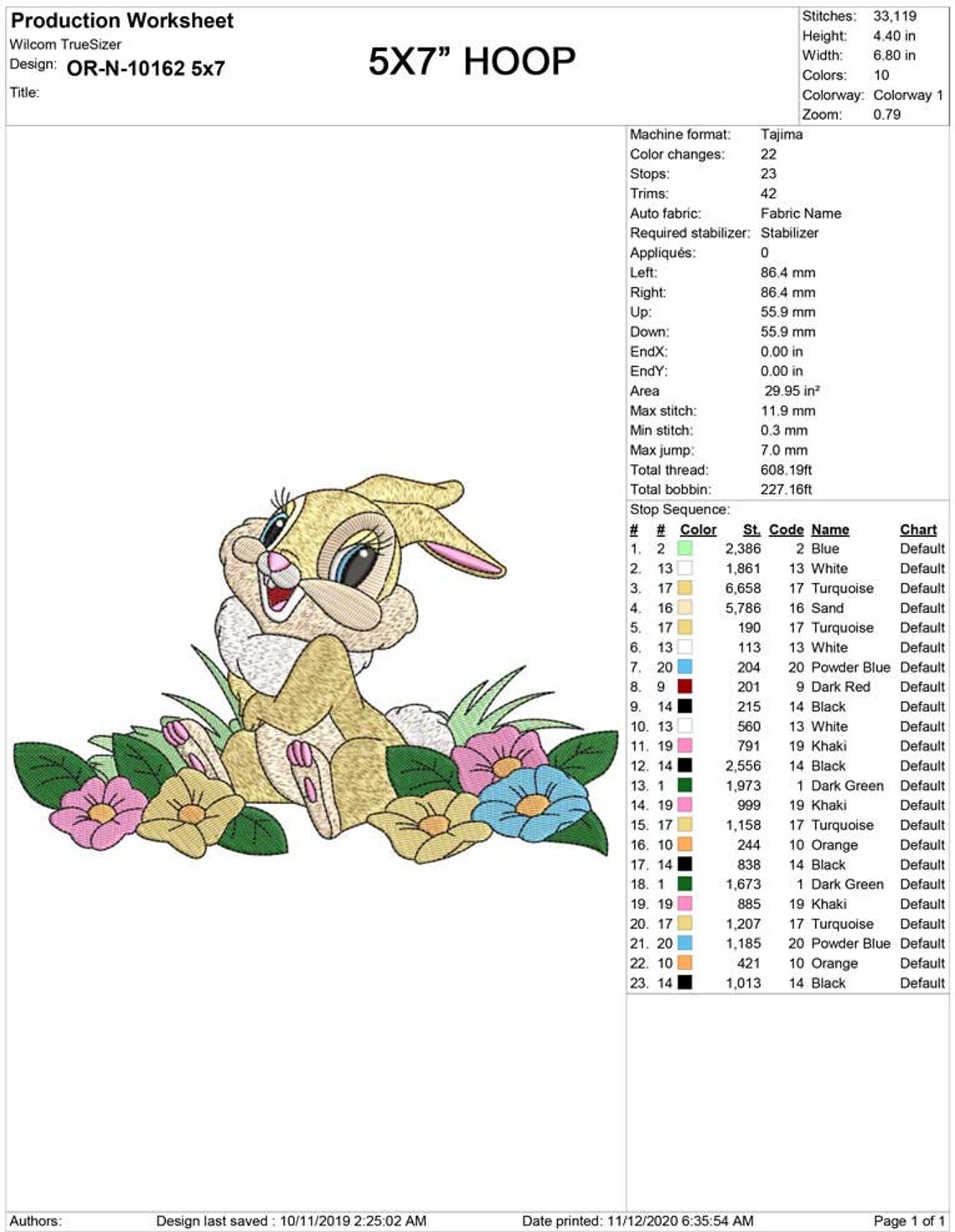 Bambi Miss Bunny Embroidery Design, 4x4 & 5x7 Hoop, Bambi Embroidery ...